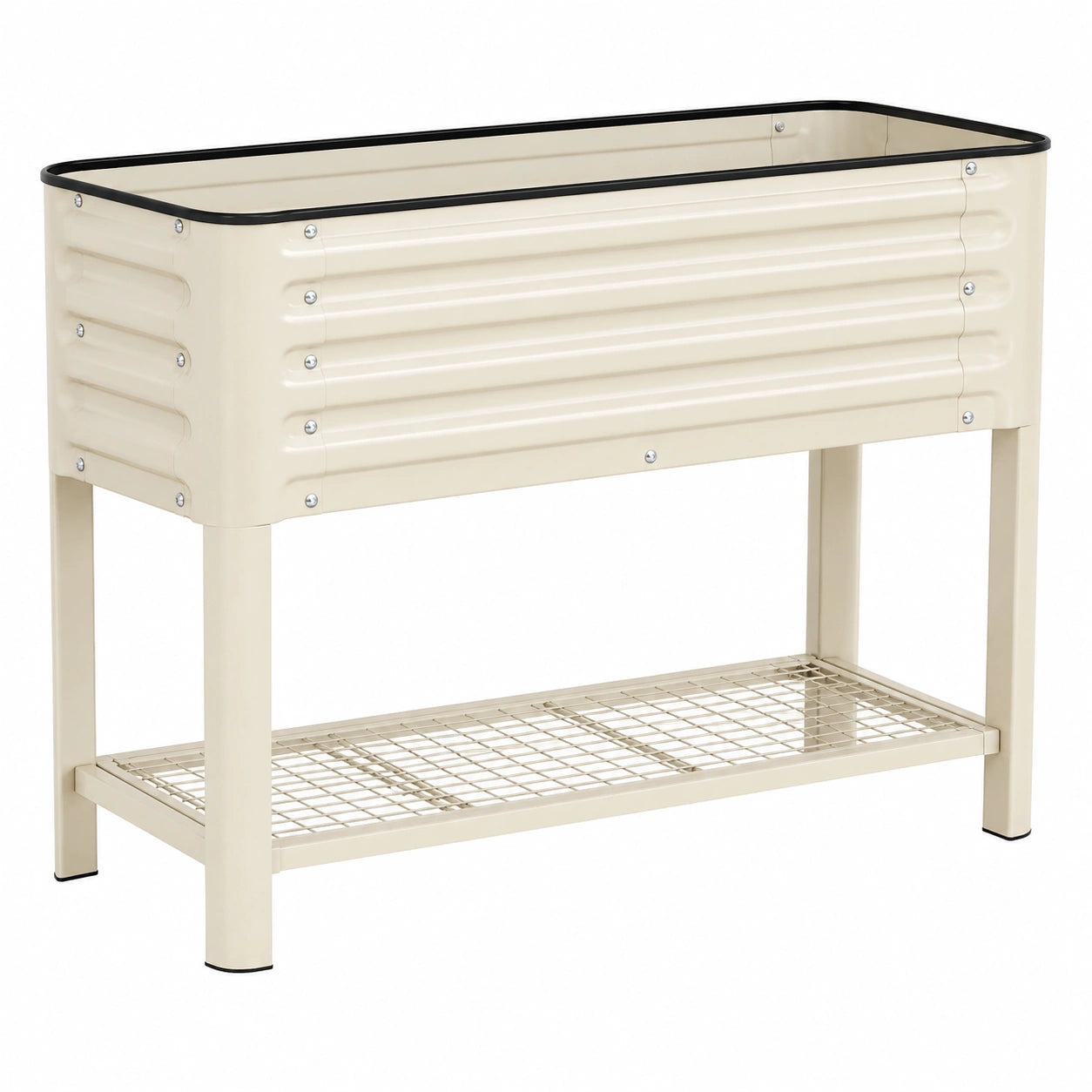 Jardinière Surélevée Métal Beige Intérieur Extérieur