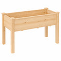 Jardinière surélevée en bois naturel 100x40x75 cm