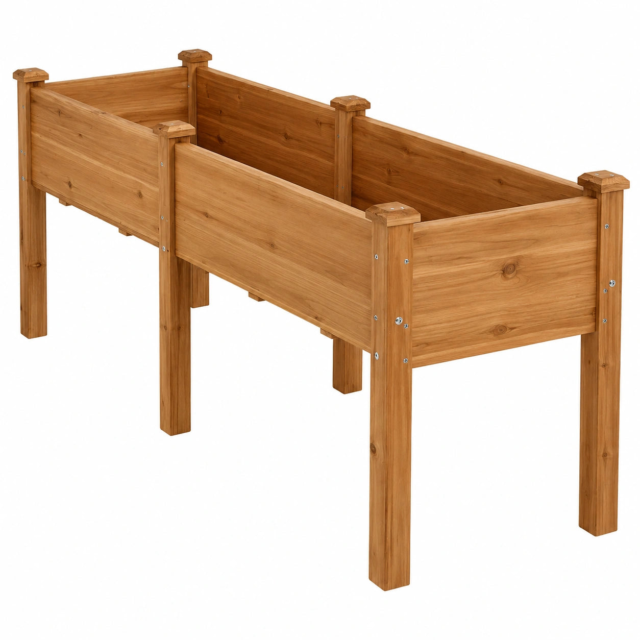 Jardinière surélevée en bois naturel pour extérieur 145x45x70cm