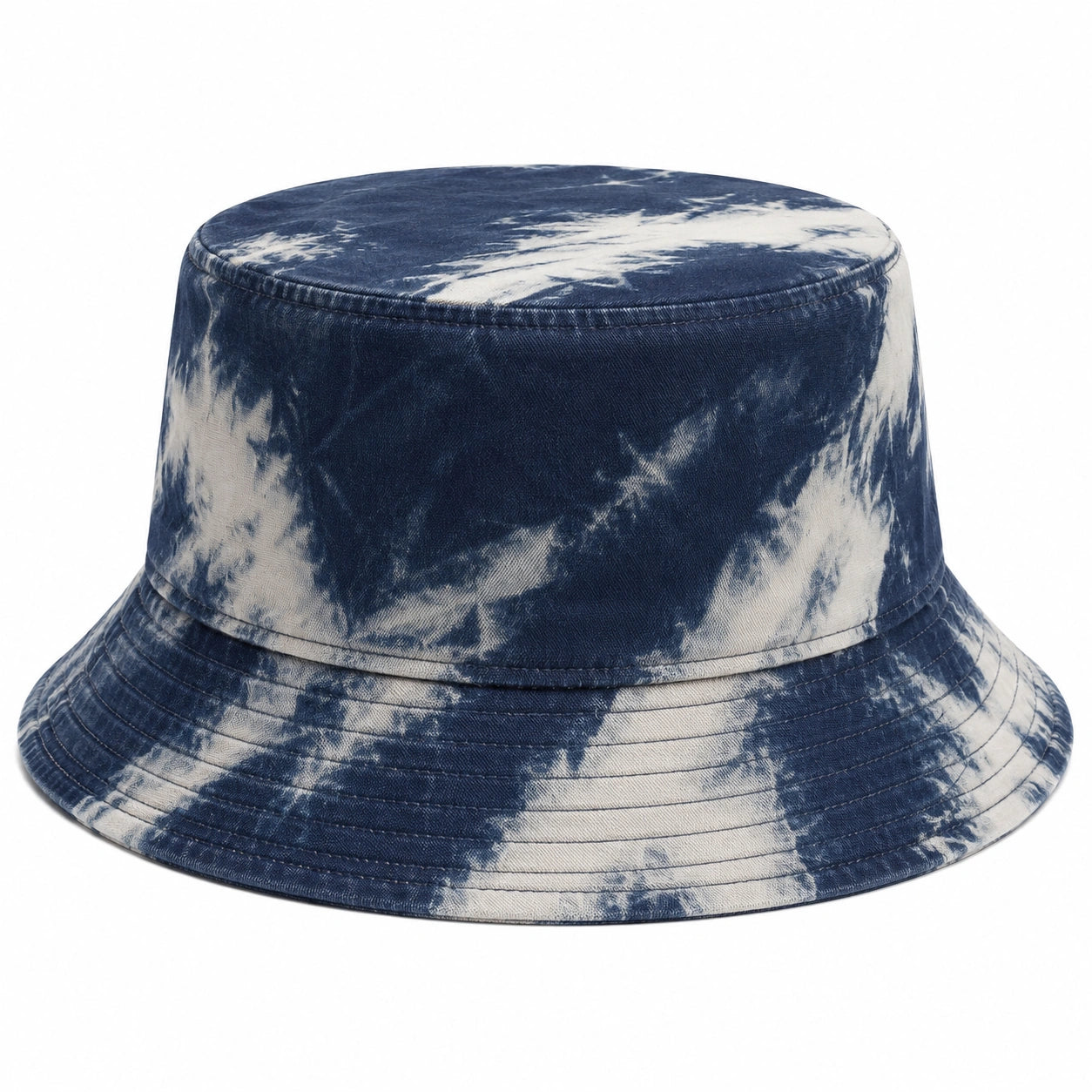 Chapeau Bob Unisexe Bleu et Blanc Tie-Dye