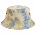 Chapeau Bob Unisexe Motif Tie-Dye Bleu, Vert et Beige