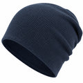 Bonnet tricoté couleur bleu marine unisexe