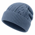 Bonnet tricoté torsadé bleu pour adulte