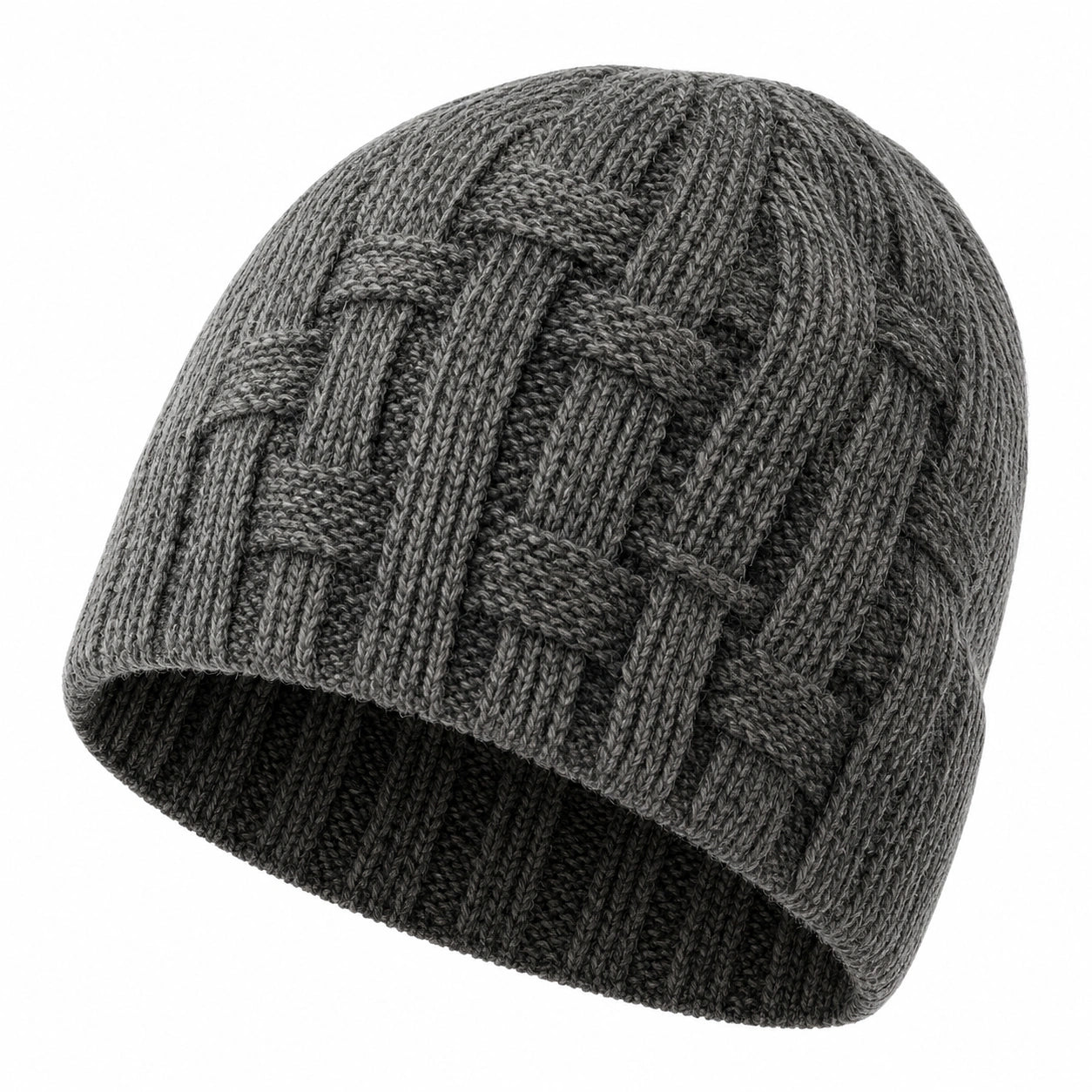 Bonnet tressé gris pour homme