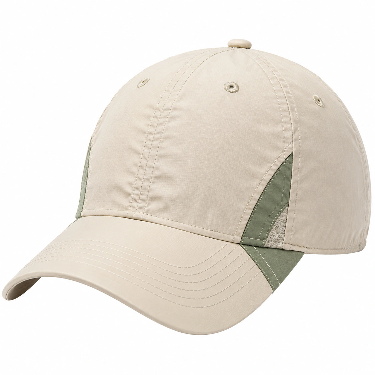 Casquette de baseball beige et vert pour adulte