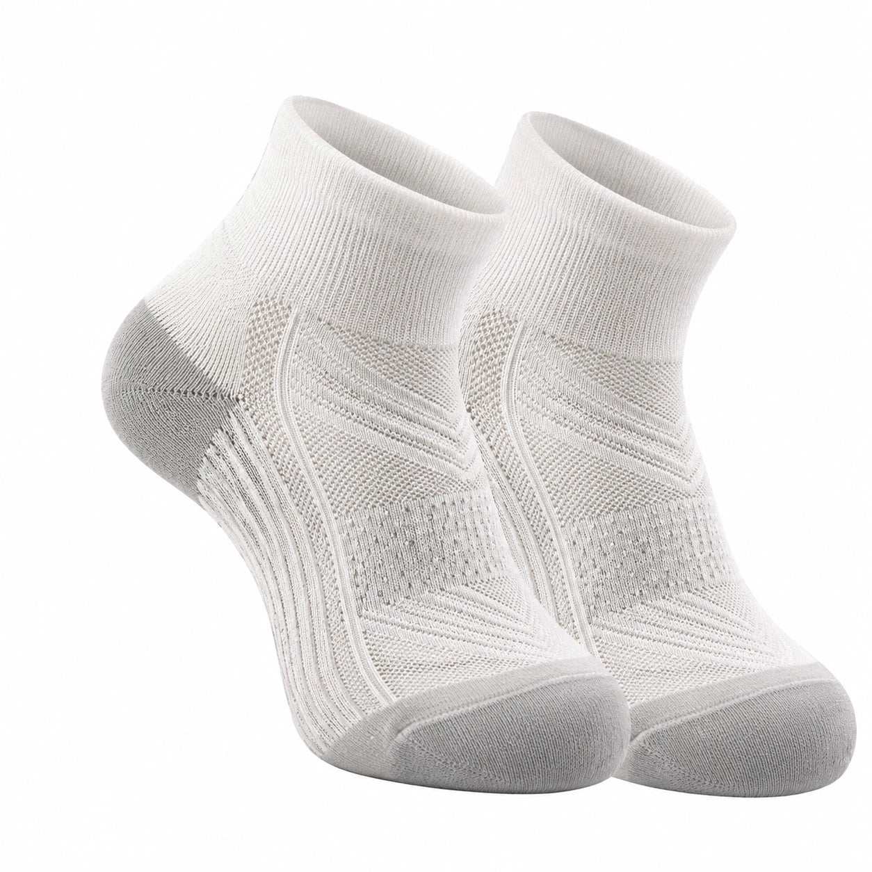 Chaussettes de sport basses blanches et gris clair respirantes