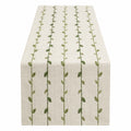 Chemin de Table Brodé Feuilles Vertes