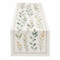 Chemin de Table Imprimé à Motif Feuilles Vertes 150x40cm