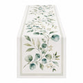 Chemin de table à motif floral 180x40 cm vert