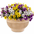 Bouquet de Pensées Artificielles Multicolores avec Pot Céramique