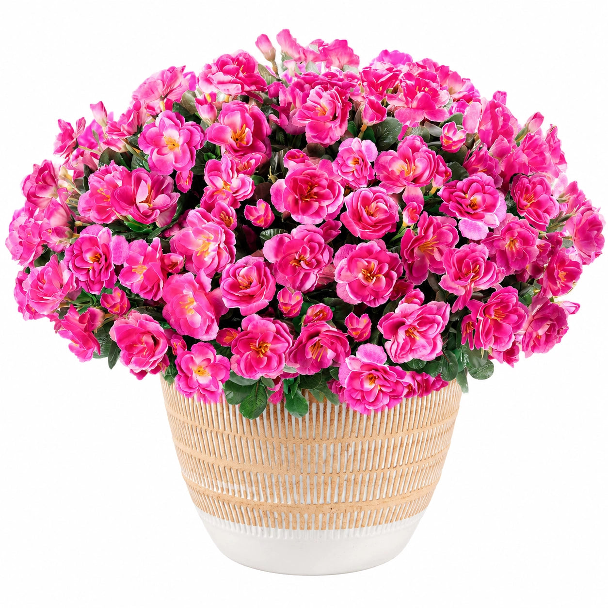 Plante Artificielle de Bégonia avec Fleurs Roses en Pot Décoratif